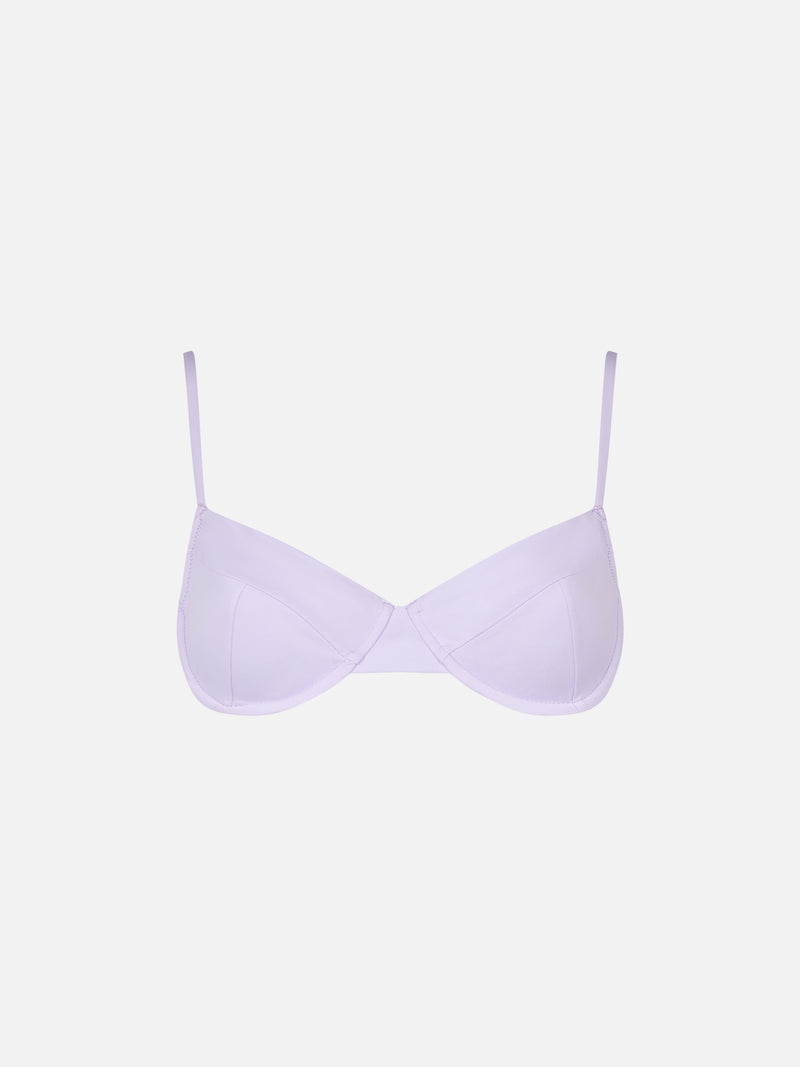 Costume da bagno donna bralette lilla con ferretto