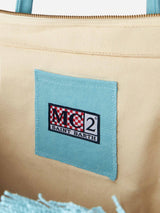 Light blue cotton canvas Vanity tote bag