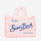 Borsa a spalla gonfiabile Vanity bianca e rosa