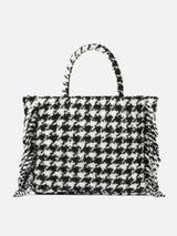 Vanity blanket shoulder bag with pied-de-poule print