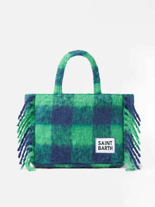 Borsa a mano Colette con stampa tartan verde