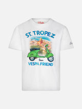 Baumwoll-T-Shirt für Jungen mit St. Tropez Vespa-Aufdruck | VESPA® SONDEREDITION