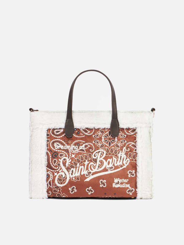 Vivian Handtasche mit Bandana-Print und Sherpa-Details