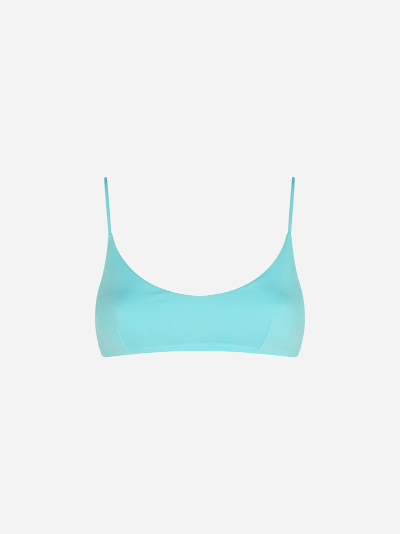 Woman water green bralette swimsuit