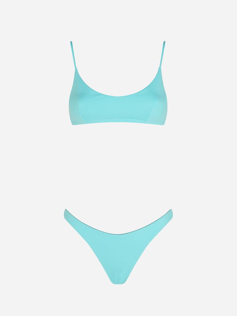 Wassergrüner Damen-Bralette-Bikini