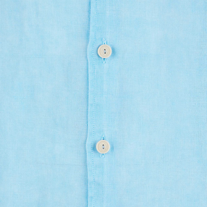 Camicia da bambino in lino azzurro acqua