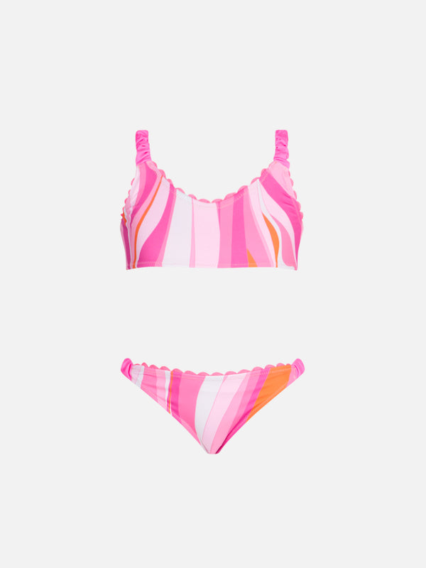 Mädchen-Bralette mit Wellenprint