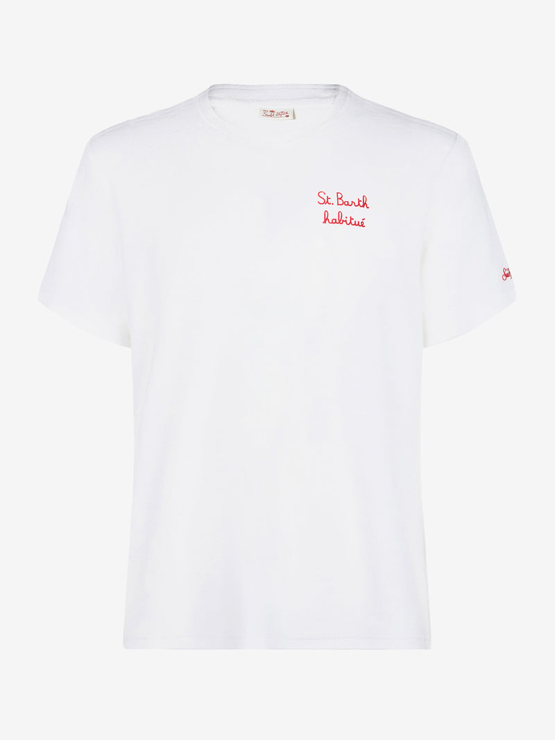 Herren-T-Shirt mit St.-Barth-Habituè-Stickerei