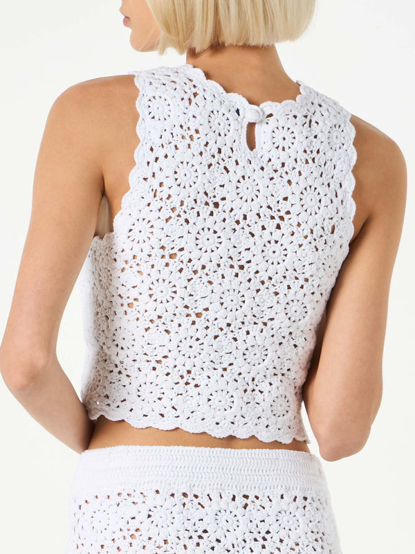 Woman crochet halterneck top