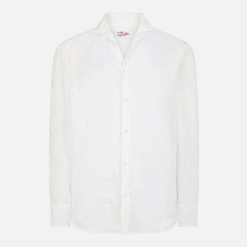 Camicia da uomo Pamplona in lino bianco