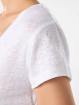 Woman white linen t-shirt