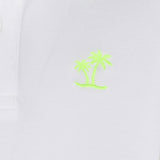 Boy white piquet polo with yellow fluo St. Barth logo