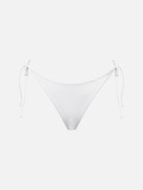 Woman white swim briefs