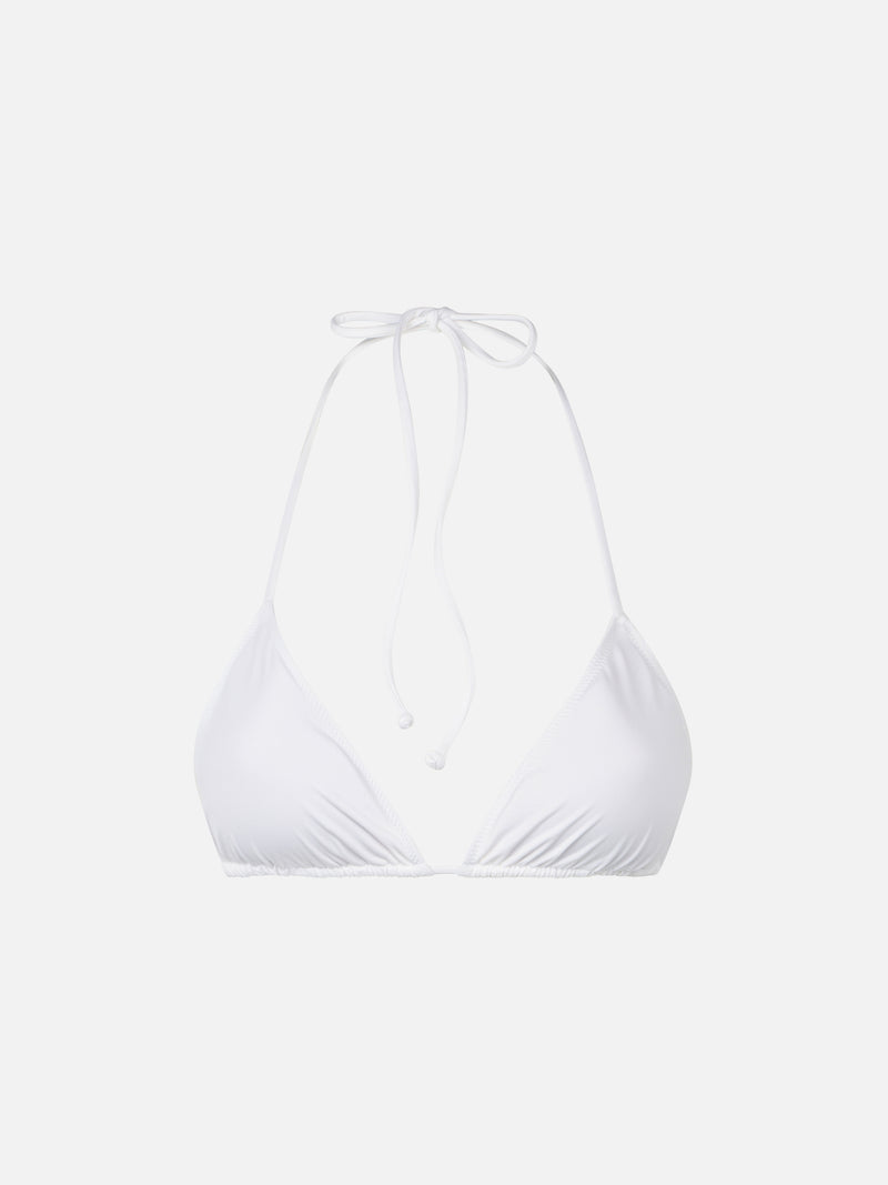 Woman white triangle top