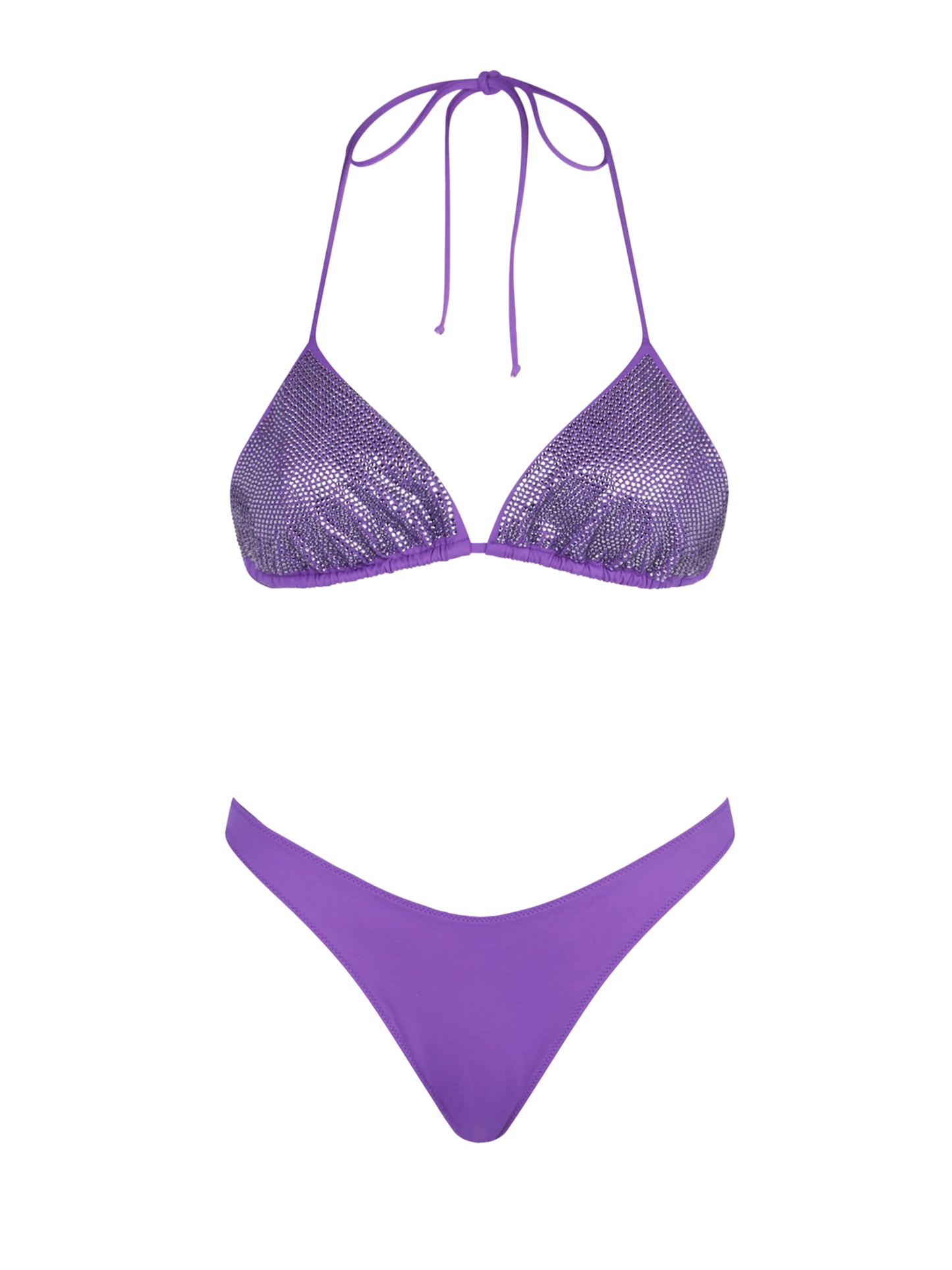 Woman triangle bikini with rhinestones