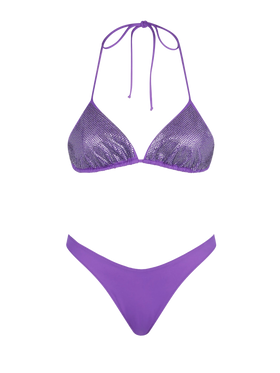 Woman triangle bikini with rhinestones