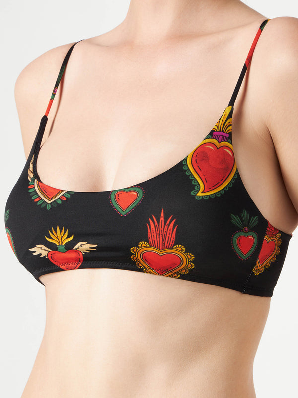 Bralette-Bikini mit heiligen Herzen für Damen