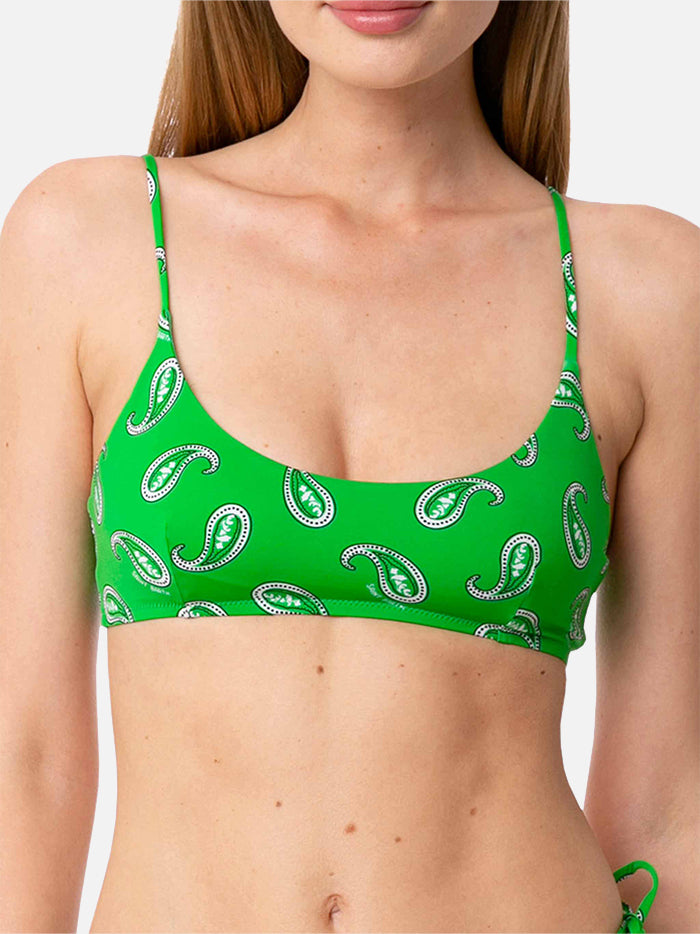 Costume da bagno donna bralette con stampa paisley