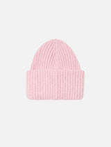 Woman brushed and ultra soft beanie with hearts appliqués