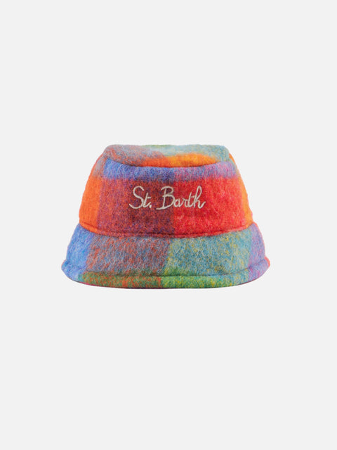 Woman bucket hat with check print - MC2 Saint Barth