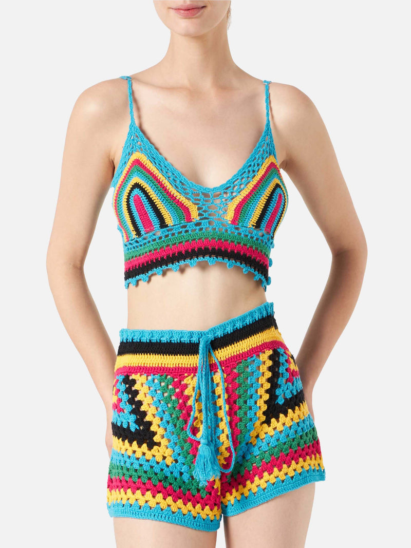 Multicolor crochet top