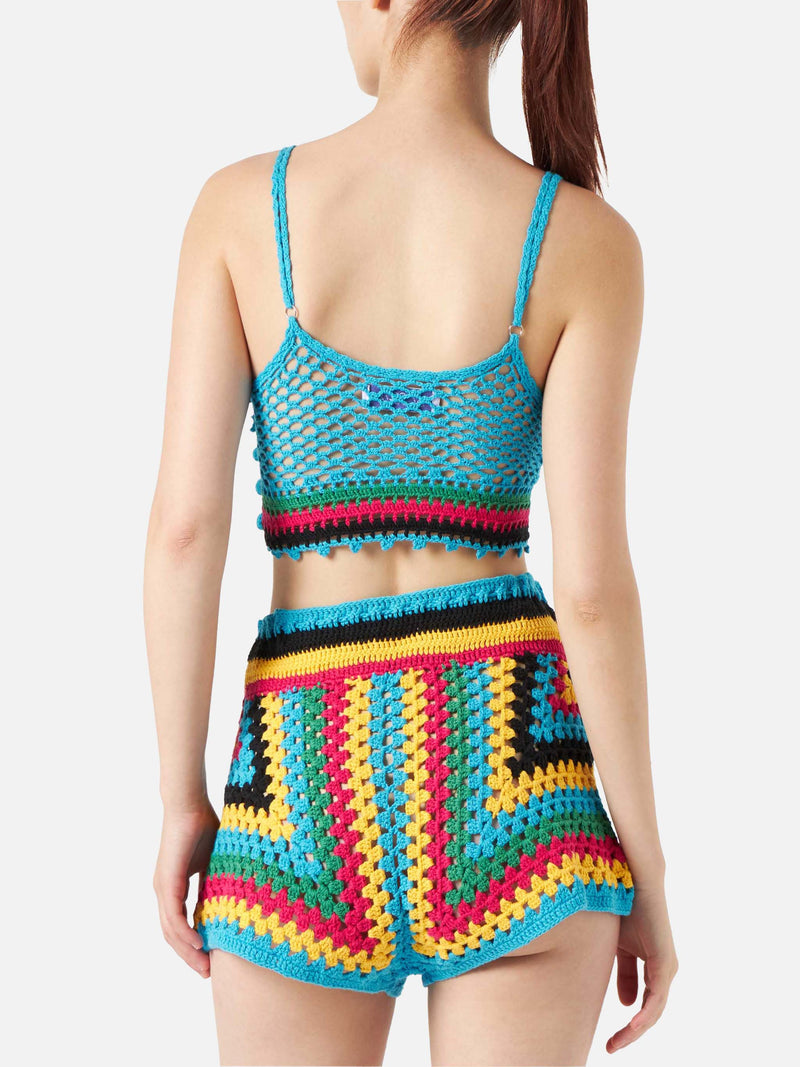 Multicolor crochet top