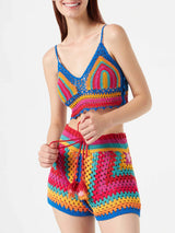 Multicolor crochet top