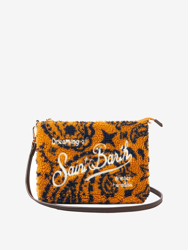 Pouch a tracolla Parisienne in lana con bandana ocra