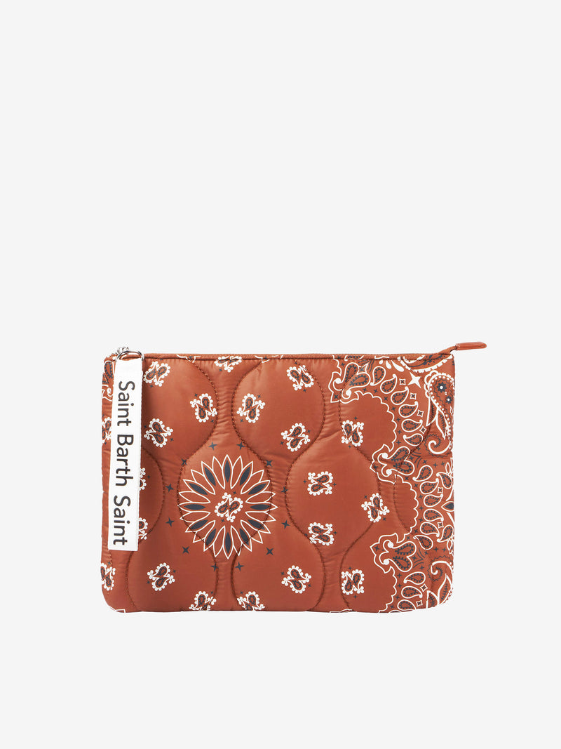 Pochette imbottita con stampa bandana