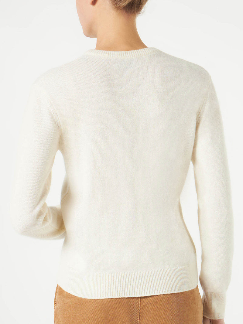 Woman sweater with La Milanese embroidery | Michela Proietti Co-Lab