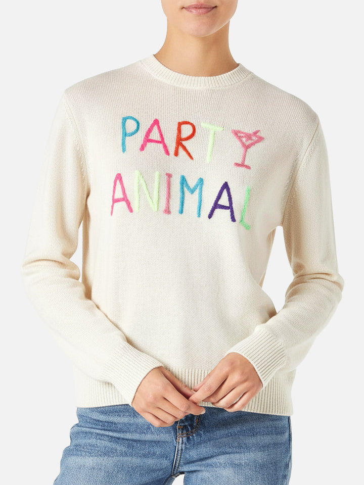 Damenpullover mit Party-Animal-Stickerei | NIKI DJ SONDEREDITION