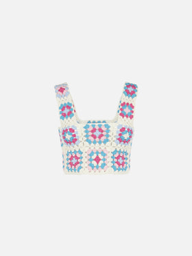 Top de crochet multicolor Halima 