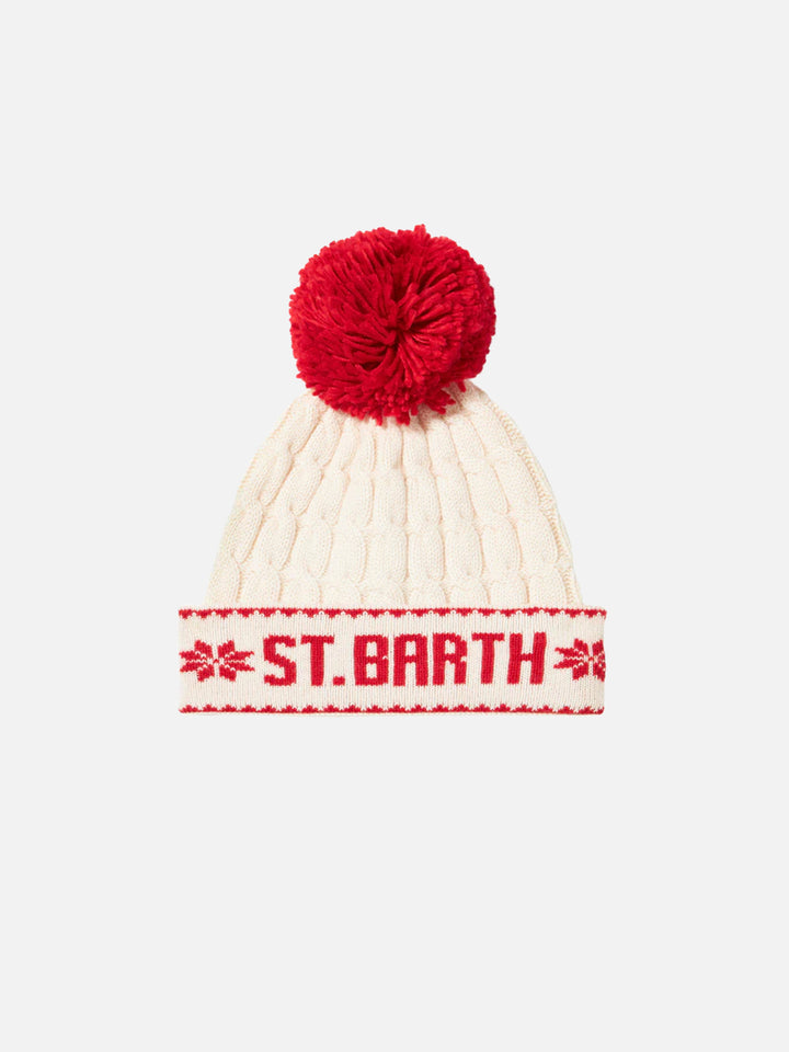 Woman white beanie with pompon - MC2 Saint Barth