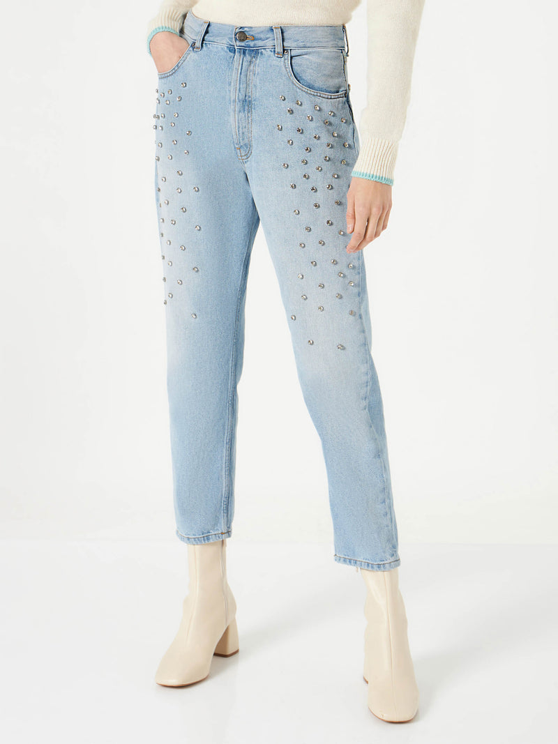 Woman jeans with rhinestones