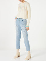 Woman jeans with rhinestones