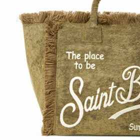 Borsa a spalla Vanity in spugna verde militare