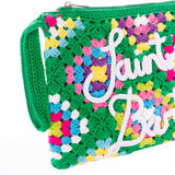 Pouch Parisienne verde crochet con Saint Barth