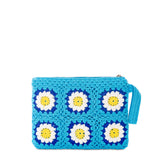 Parisienne crochet pouch bag with daisy embroidery