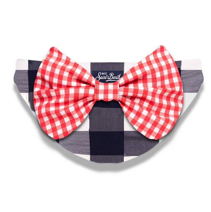 Slip da bagno da bambina con fiocco vichy