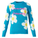 Maglia da donna garzata con margherite e ricami Summer dreamer