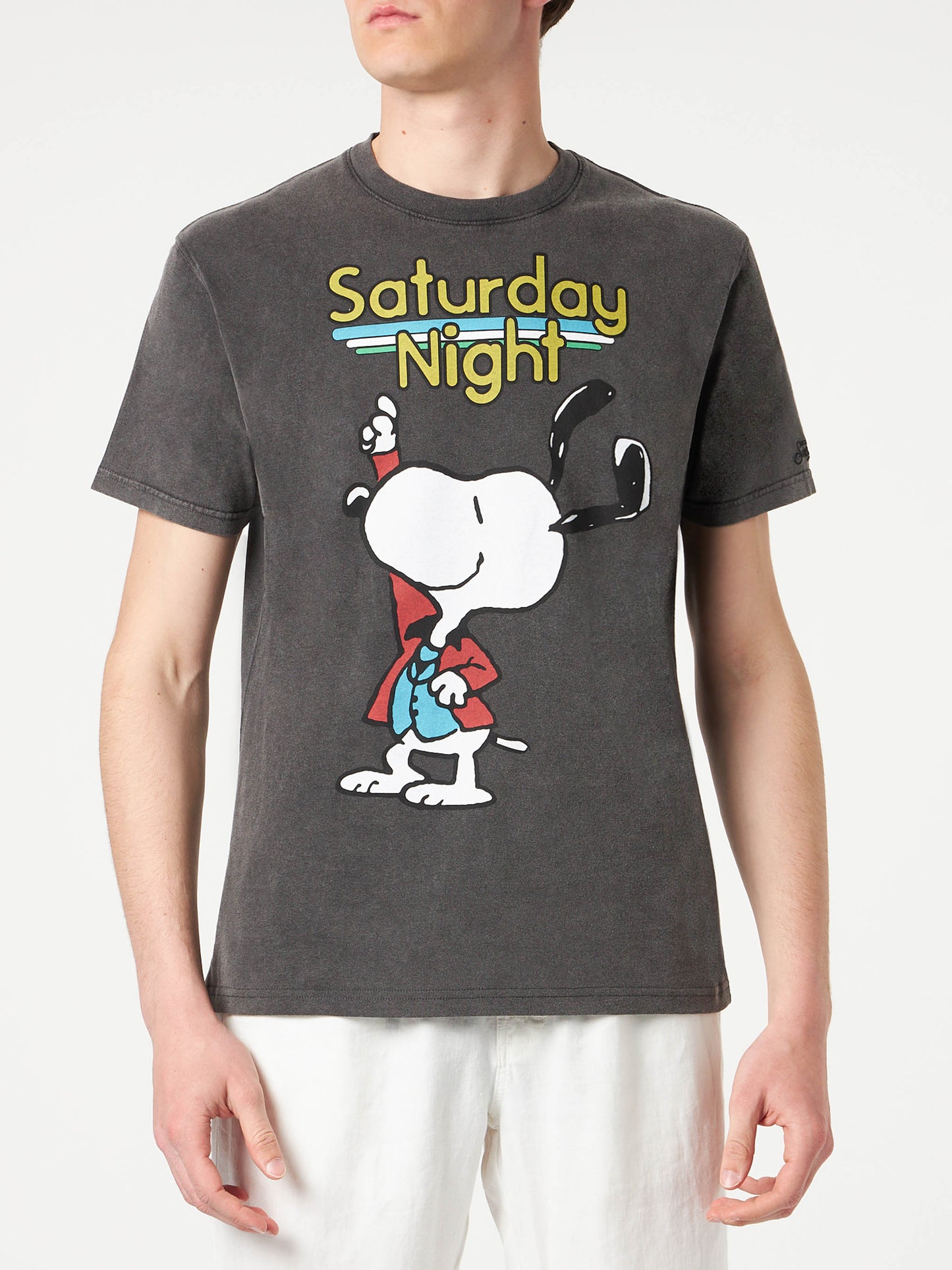 Man cotton t-shirt with Snoopy dancer print | PEANUTS® SPECIAL EDITION - MC2 Saint Barth