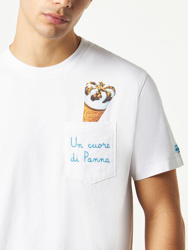 T-shirt Cornetto in cotone con ricamo | Algida® Edizione Speciale