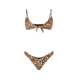 Damen-Bralette-Bikini mit Leopardenmuster