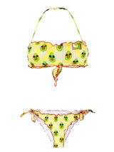 Woman bandeau bikini with avocado print