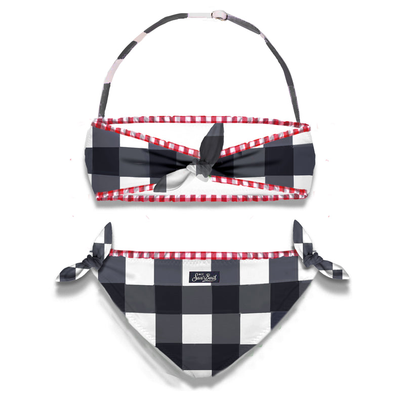 Girl gingham print bralette bikini