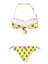 Woman bandeau bikini with avocado print