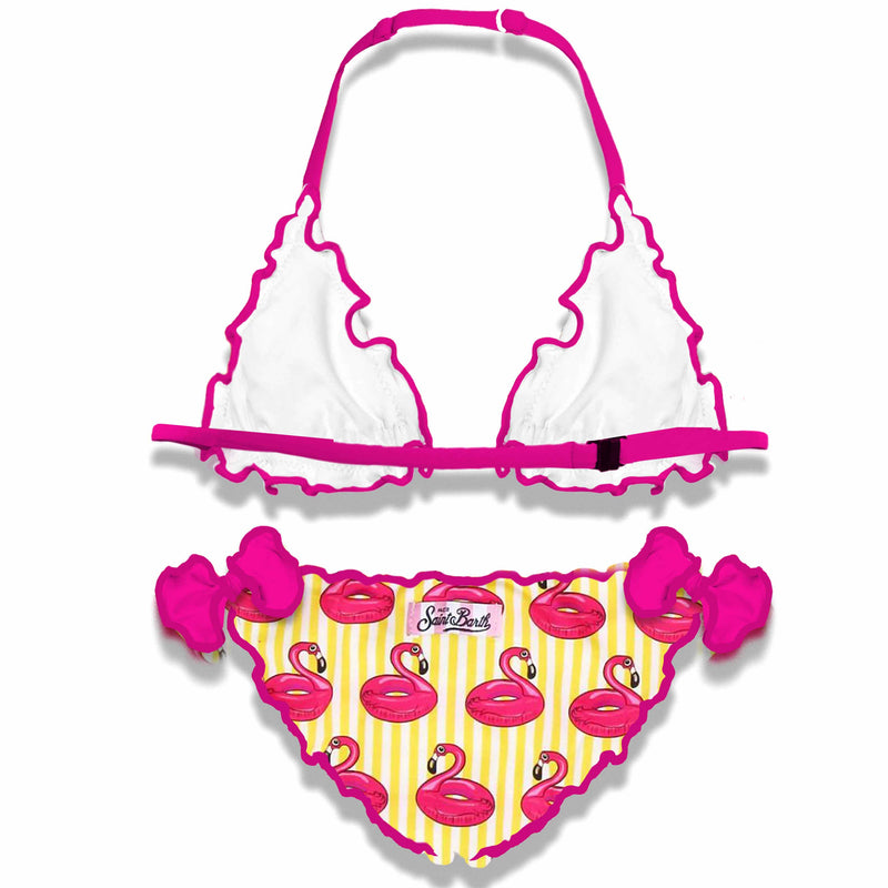 Mädchen-Triangel-Bikini mit Flamingo-Print