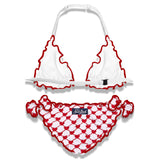 Bikini da bambina con cuore ricamato