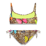 Mädchen-Bikini mit Animal-Print und Schmetterlingen