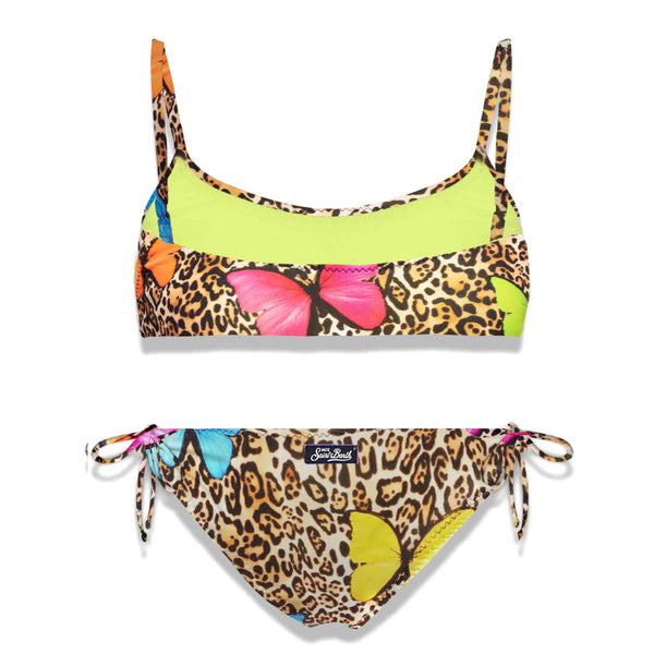 Girl bikini animalier print with butterlies